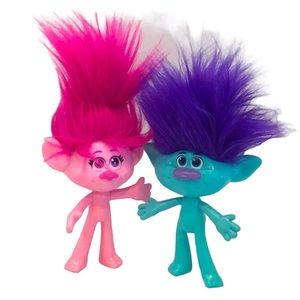 🌺 FREE with any purchase ⭐️ Set of 2 The Trolls Movie Toys